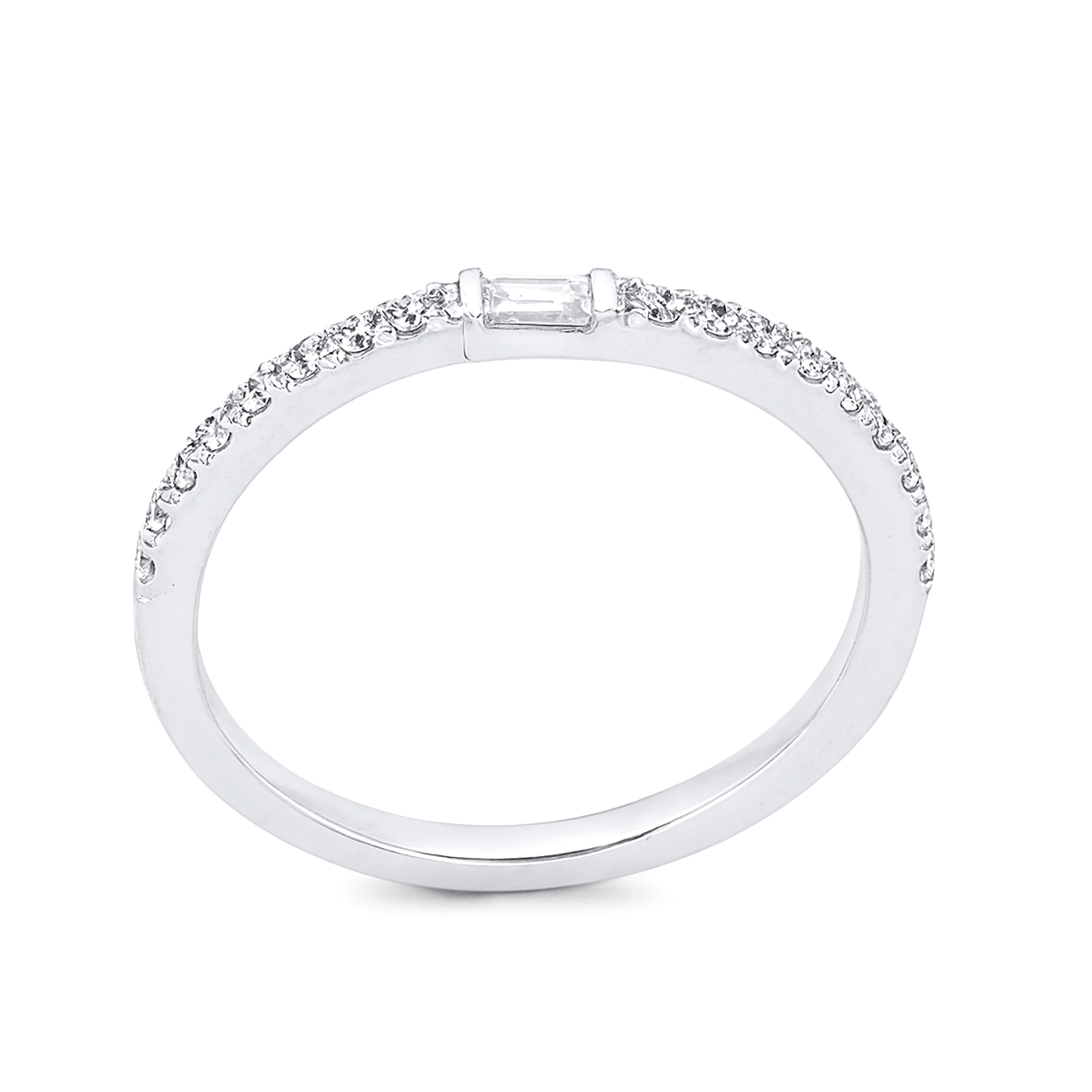 Diamour 1/5 Cttw Diamond Ring in 14Kt White Gold