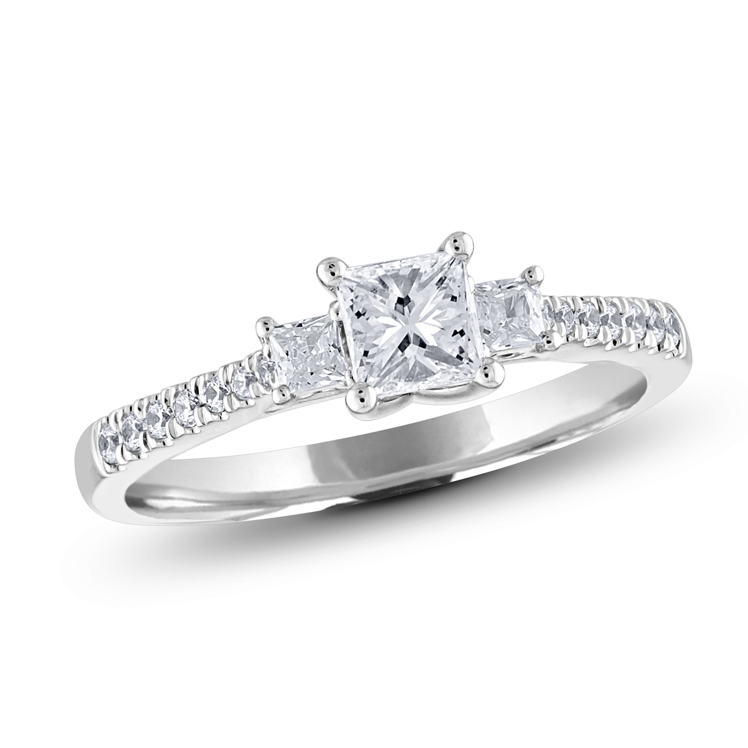 Diamour 3/4 Cttw Diamond Ring in 14Kt White Gold