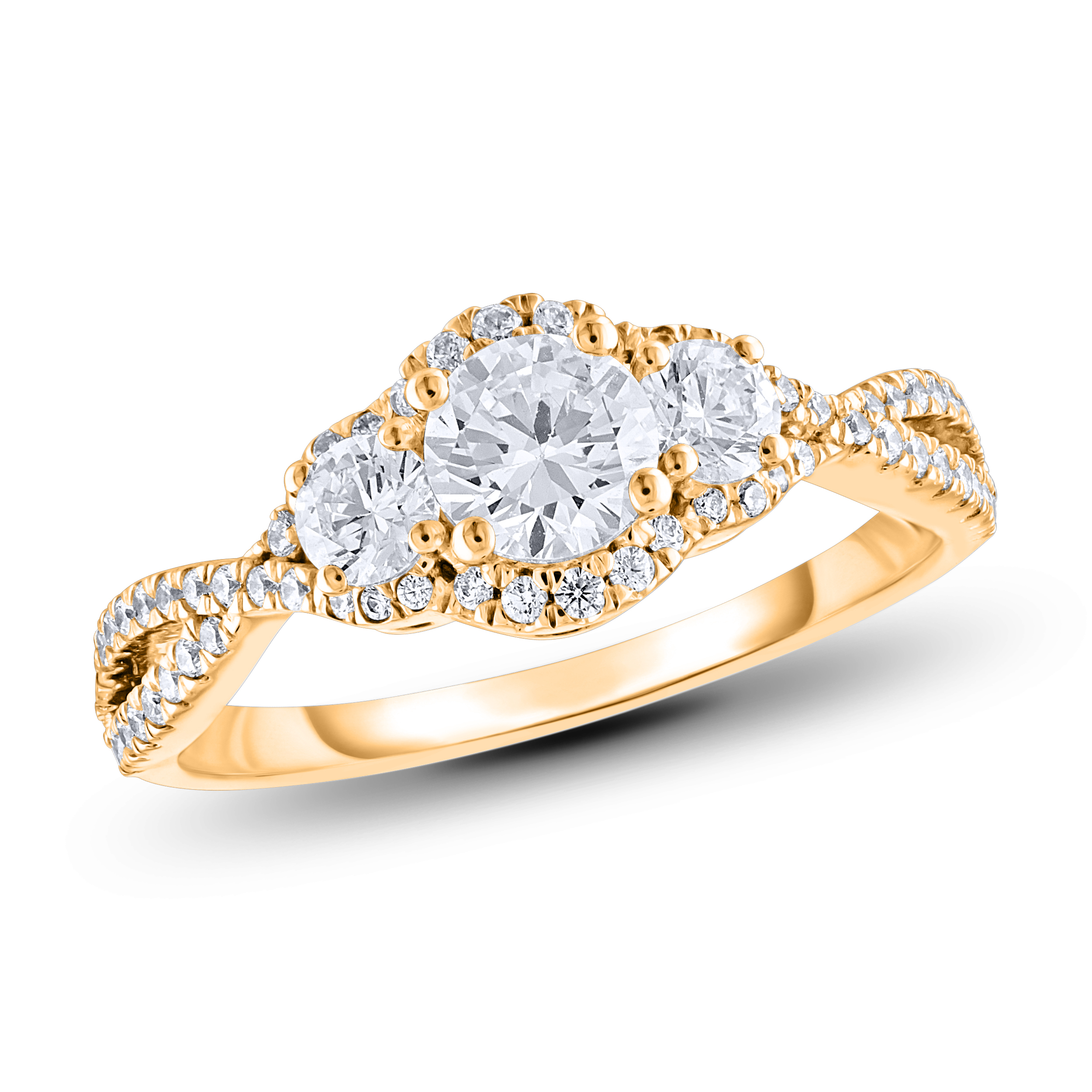 Diamour 1 Cttw Diamond Ring in 14Kt Yellow Gold