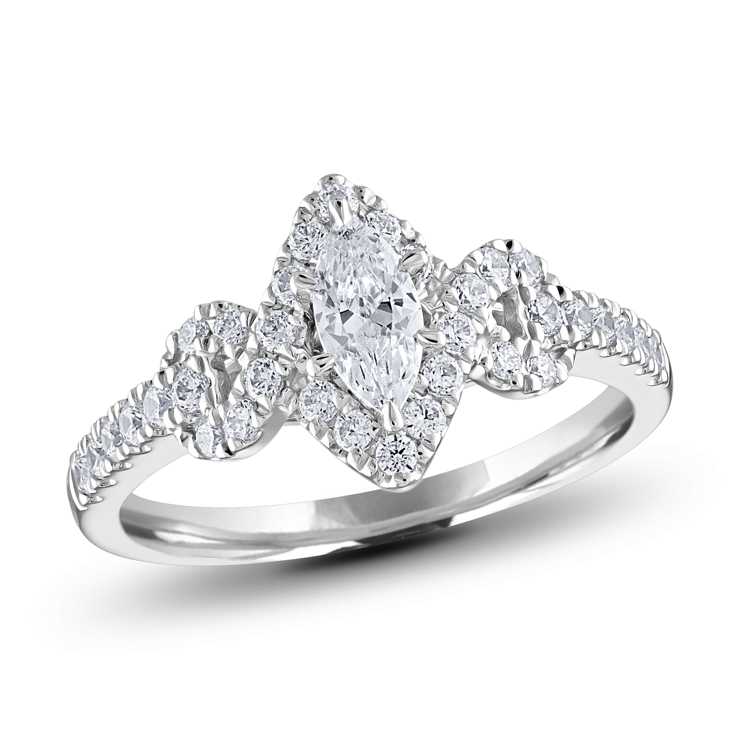 Diamour 3/4 Cttw Diamond Ring in 14Kt 2-Tone Gold