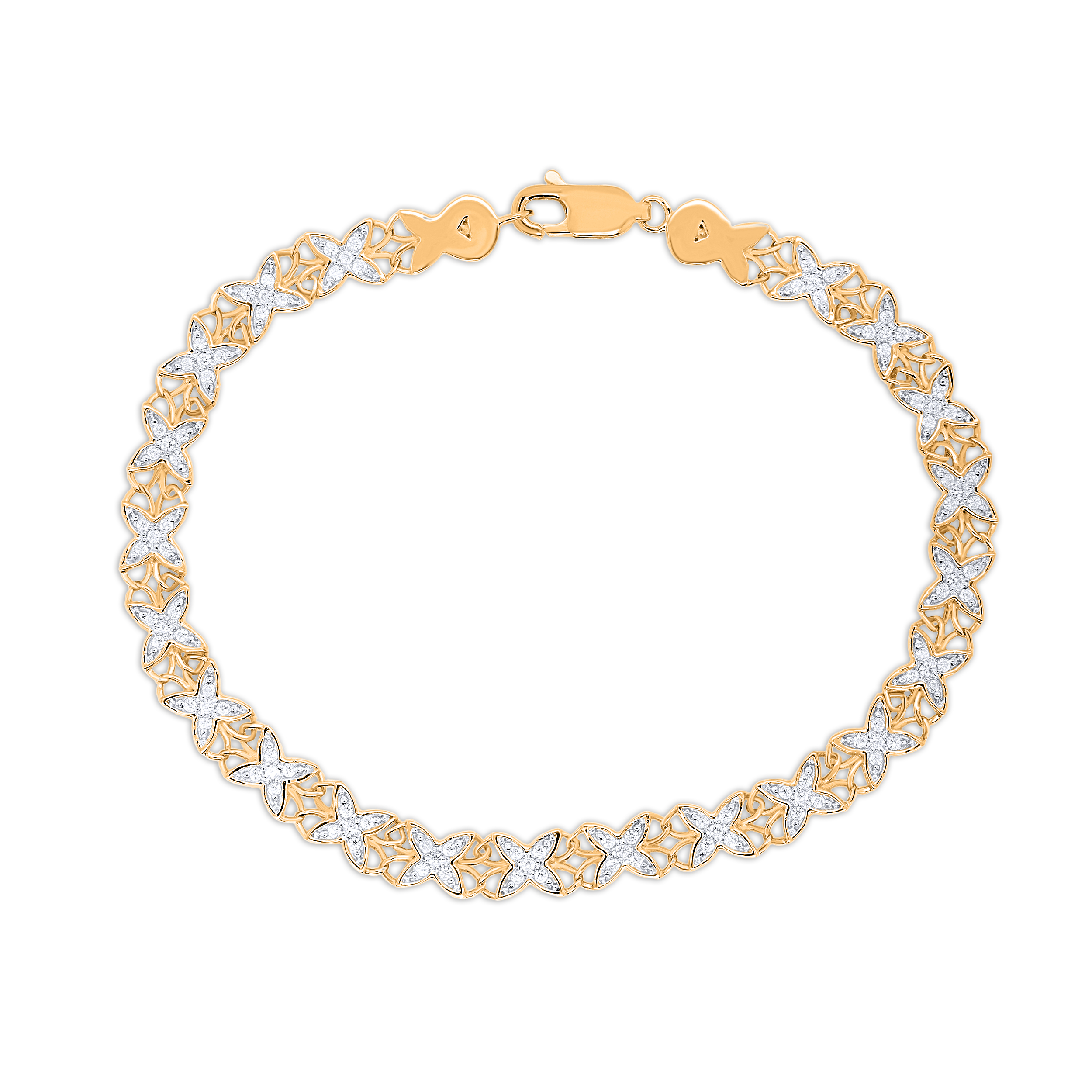 Diamour 1/2 Cttw Diamond Bracelet in 14Kt Yellow Gold