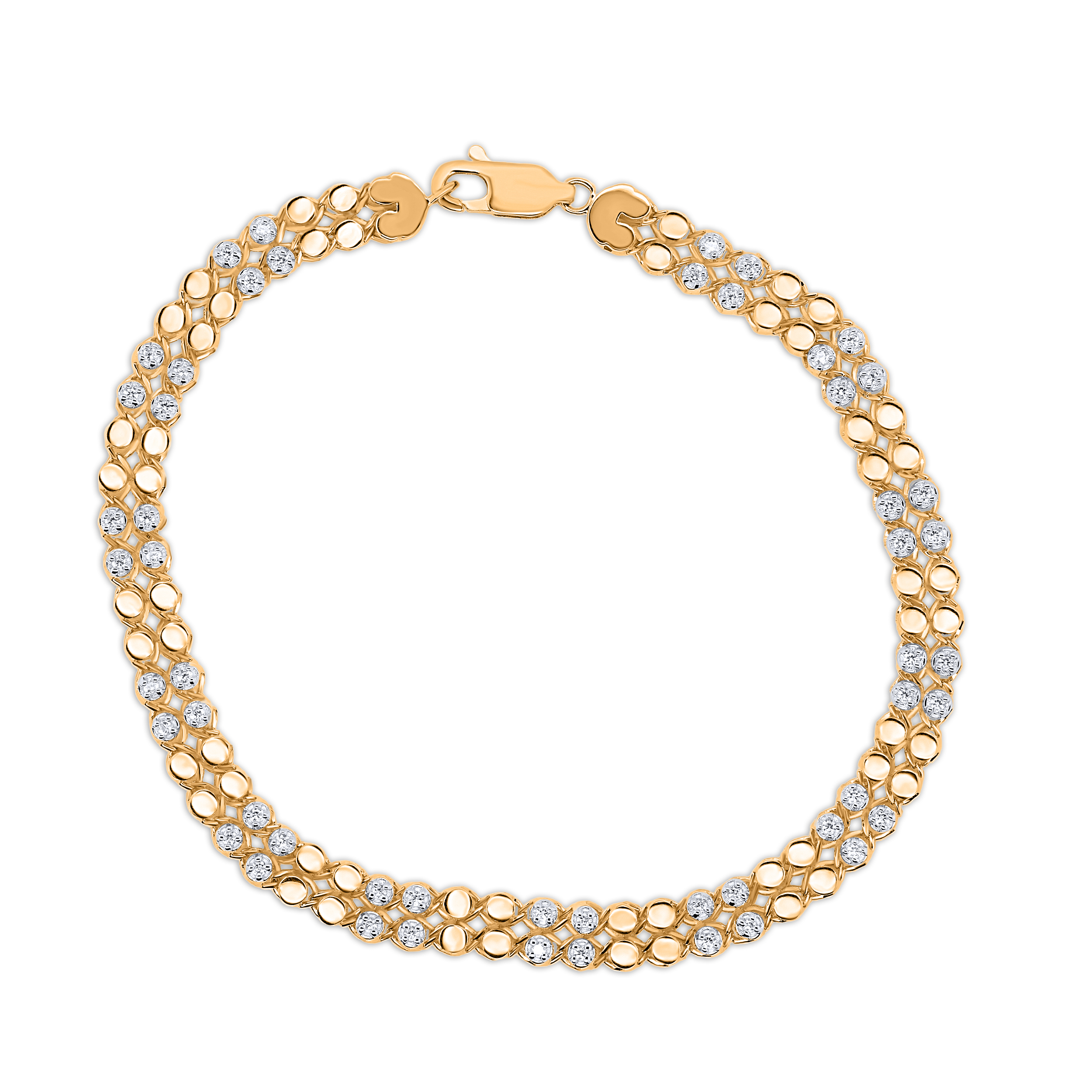 Diamour 1/3 Cttw Diamond Bracelet in 14Kt Yellow Gold