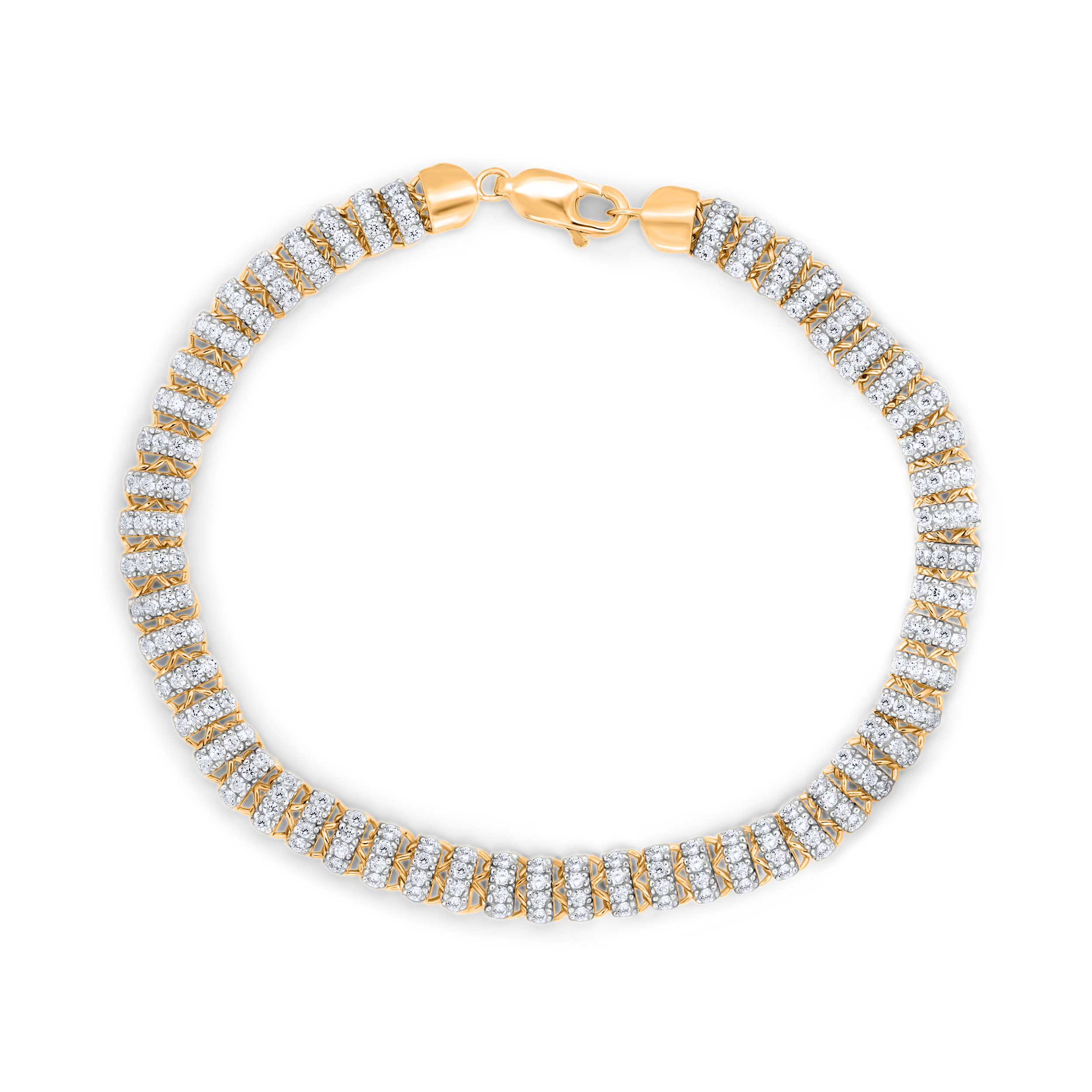 Diamour 1-1/2 Cttw Diamond Bracelet in 14Kt Yellow Gold