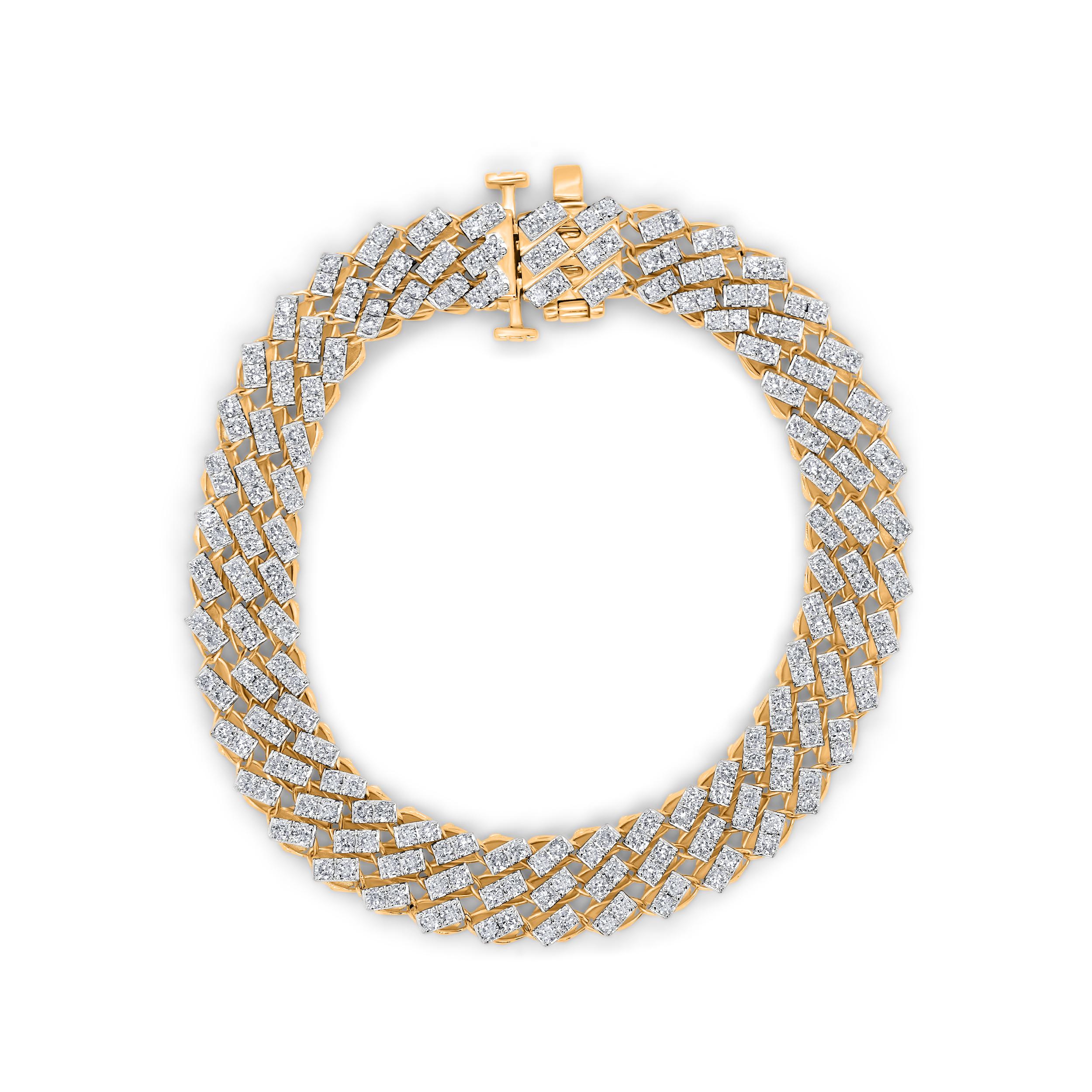 Diamour 3 Cttw Diamond Bracelet in 14Kt Yellow Gold
