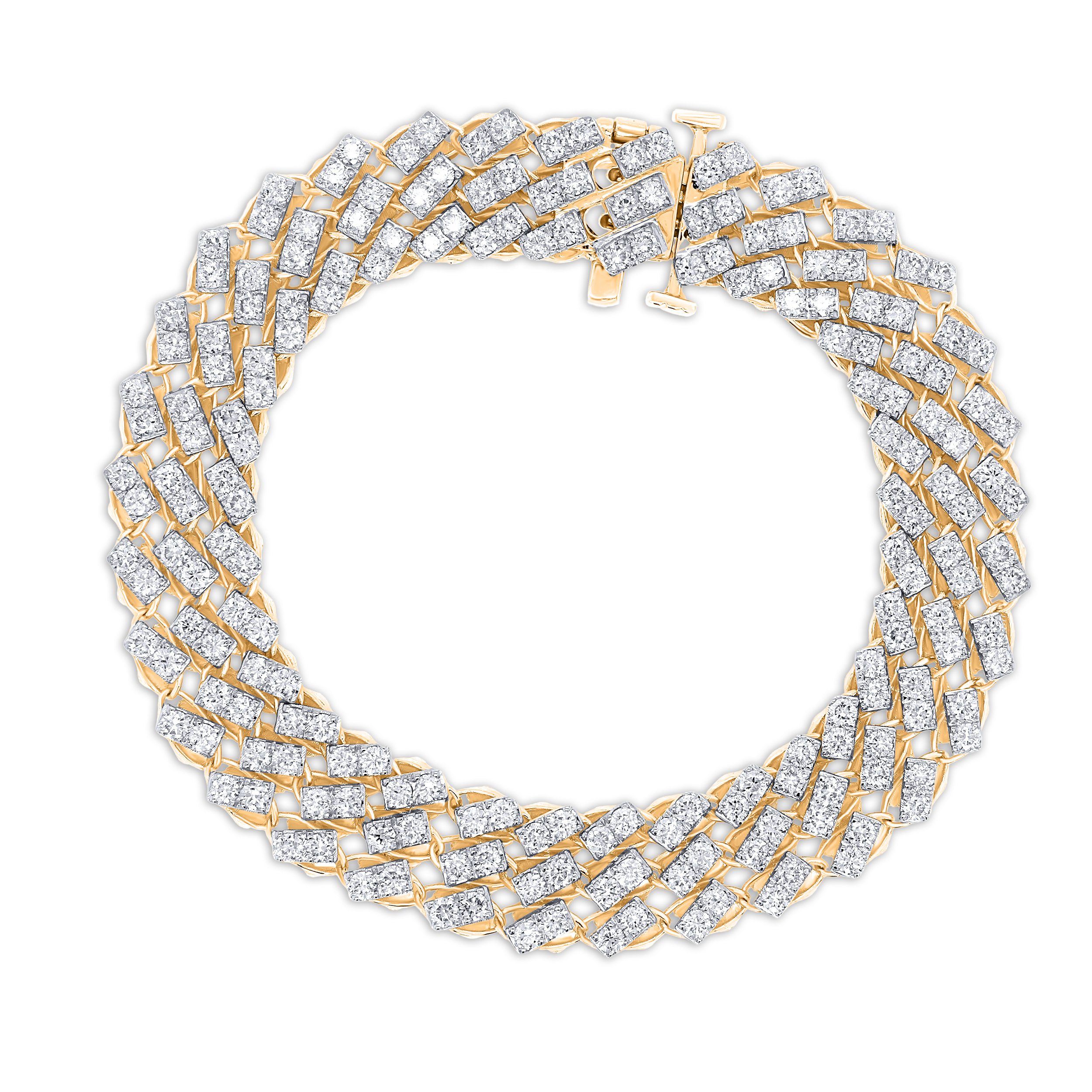 Diamour 5 Cttw Diamond Bracelet in 14Kt Yellow Gold