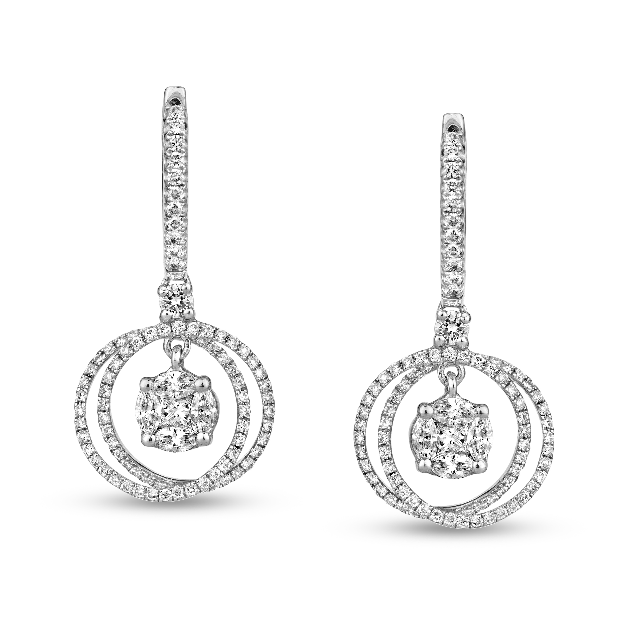 Diamour 1 Cttw Diamond Earrings in 14Kt White Gold