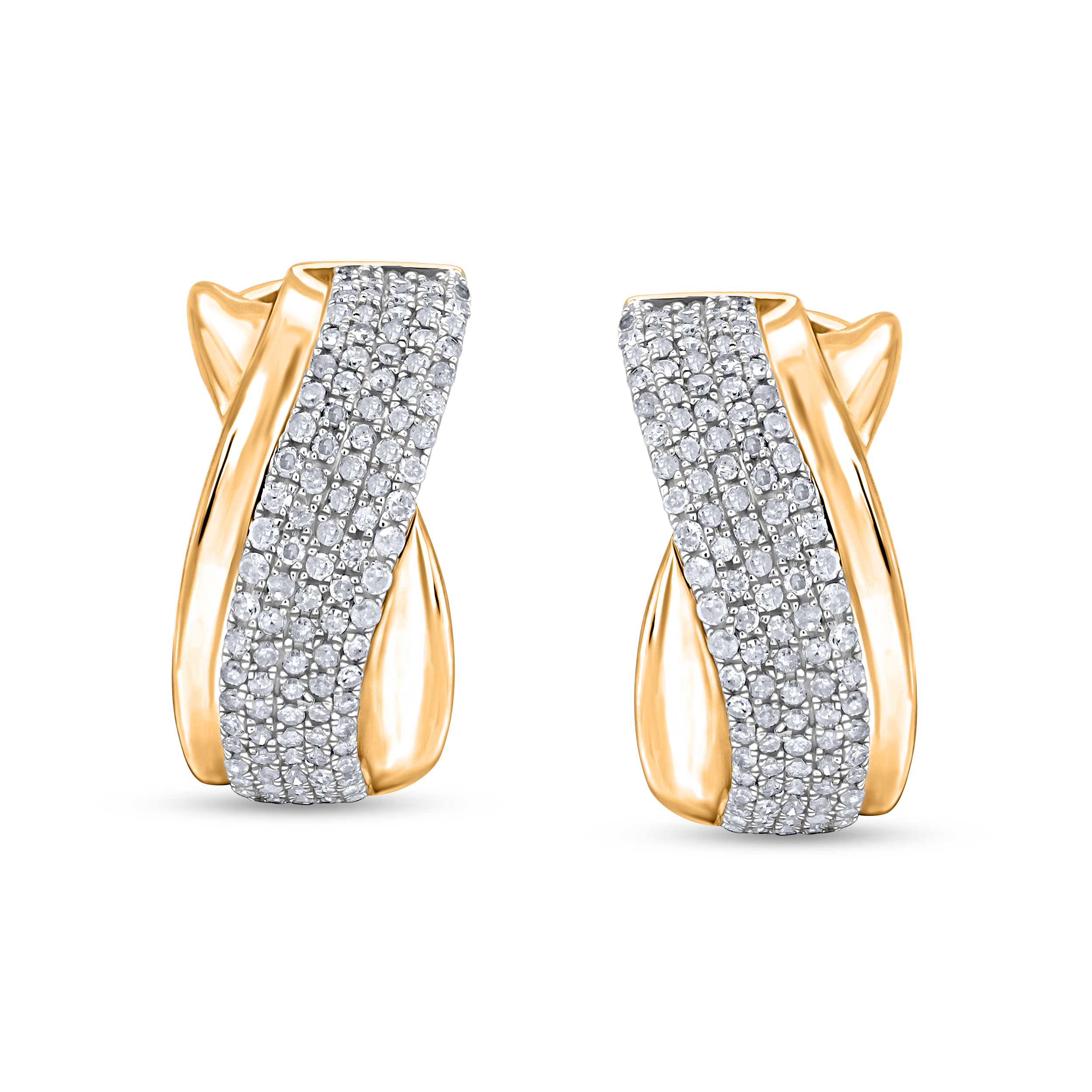 Diamour 1 Cttw Diamond Earrings in 14Kt Yellow Gold