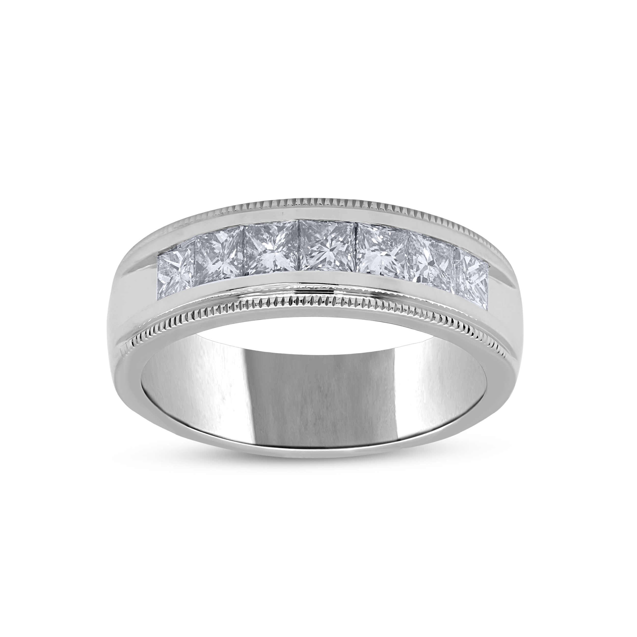 Diamour 1-1/2 Cttw Natural Diamond Ring in 14Kt White Gold For Adult