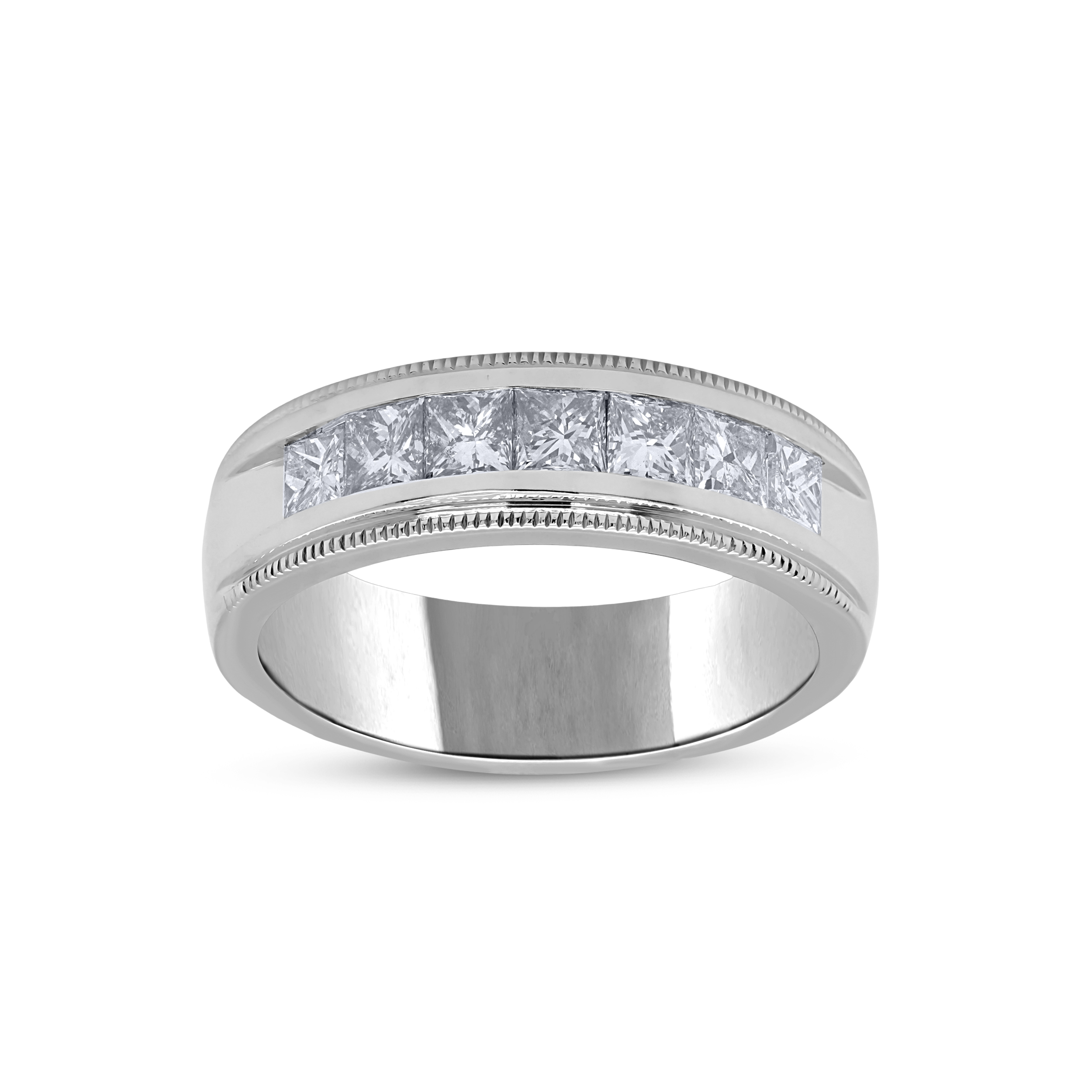 Diamour 1 Cttw Natural Diamond Ring in 14Kt White Gold For Adult