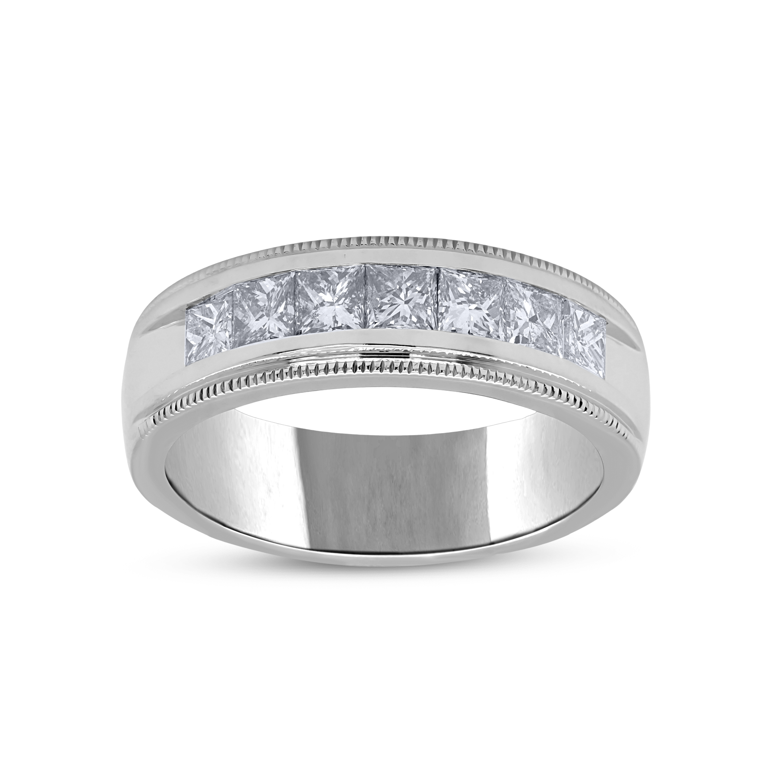 Diamour 2 Cttw Natural Diamond Ring in 14Kt White Gold For Adult