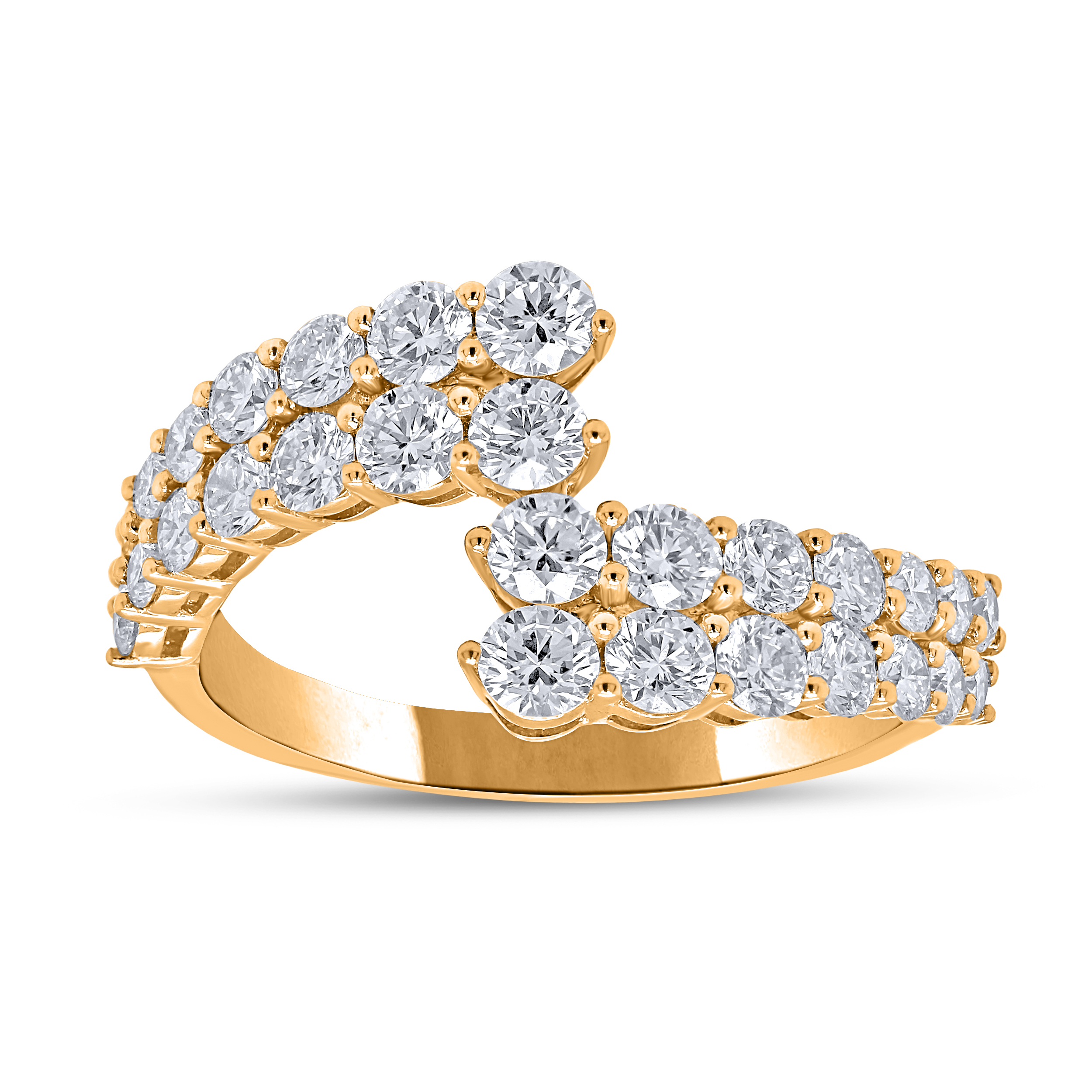 Diamour 1-5/8 Cttw Diamond Ring in 14Kt Yellow Gold