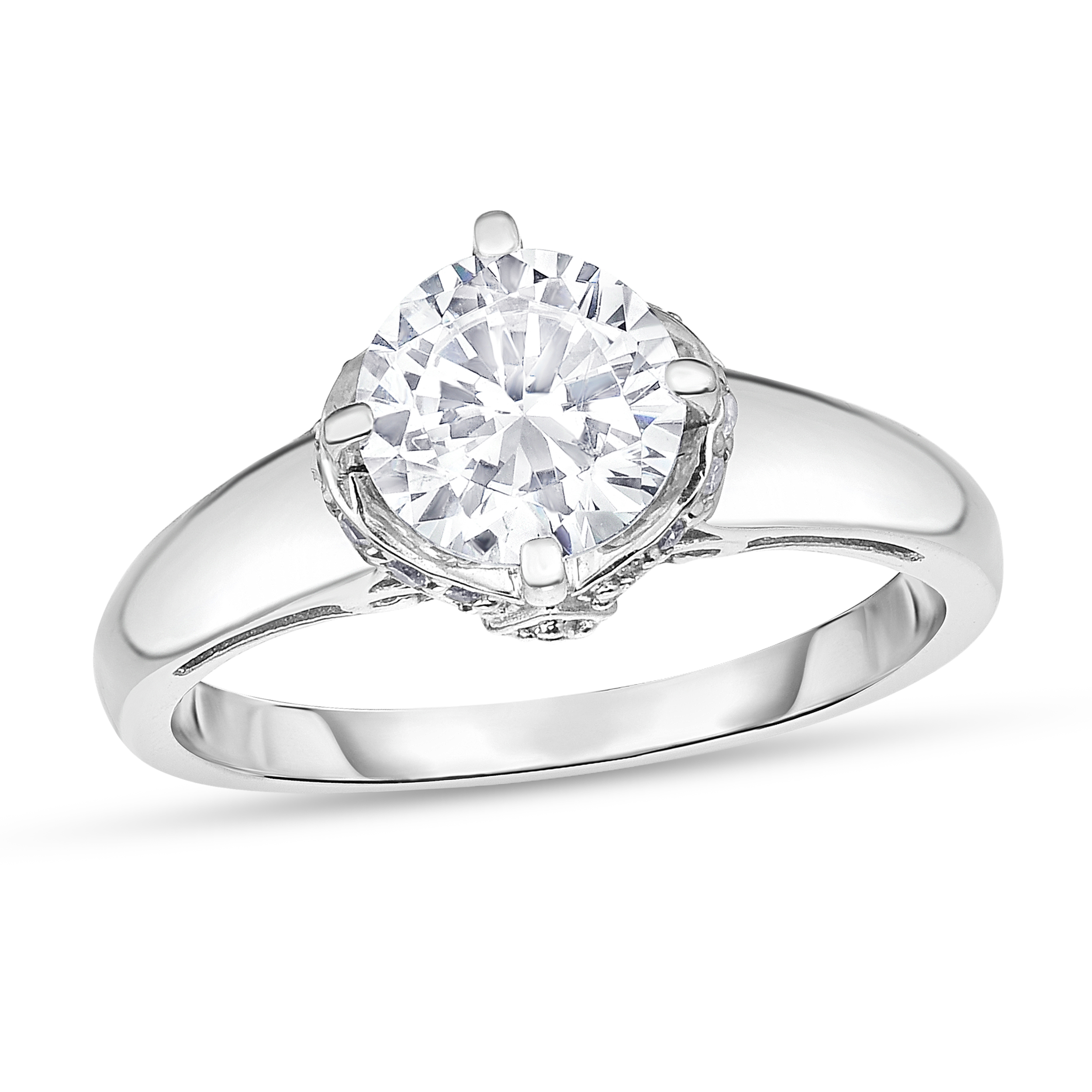 Diamour 1-1/10 Cttw Diamond Ring in 14Kt White Gold