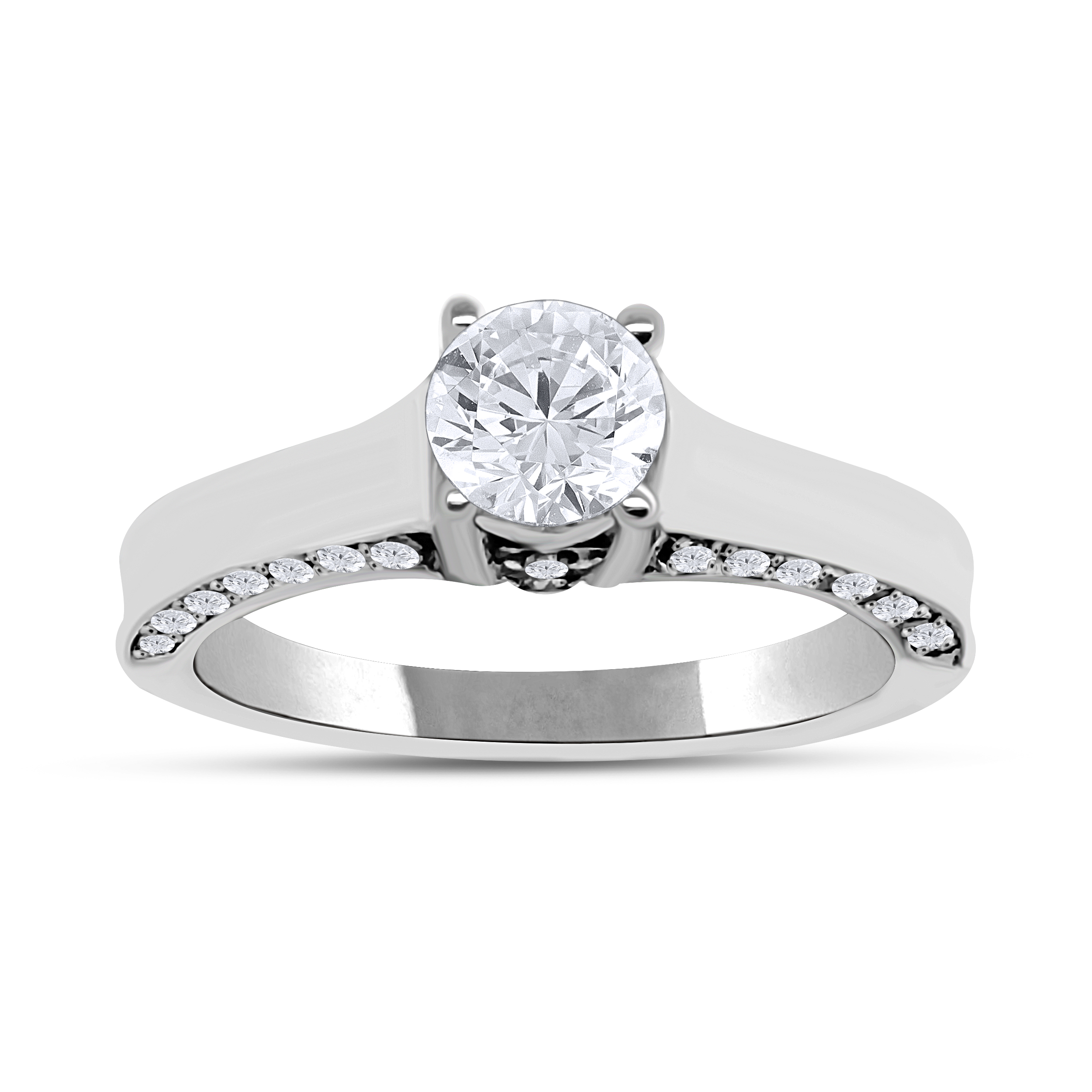 Diamour 3/4 Cttw Diamond Ring in 14Kt White Gold