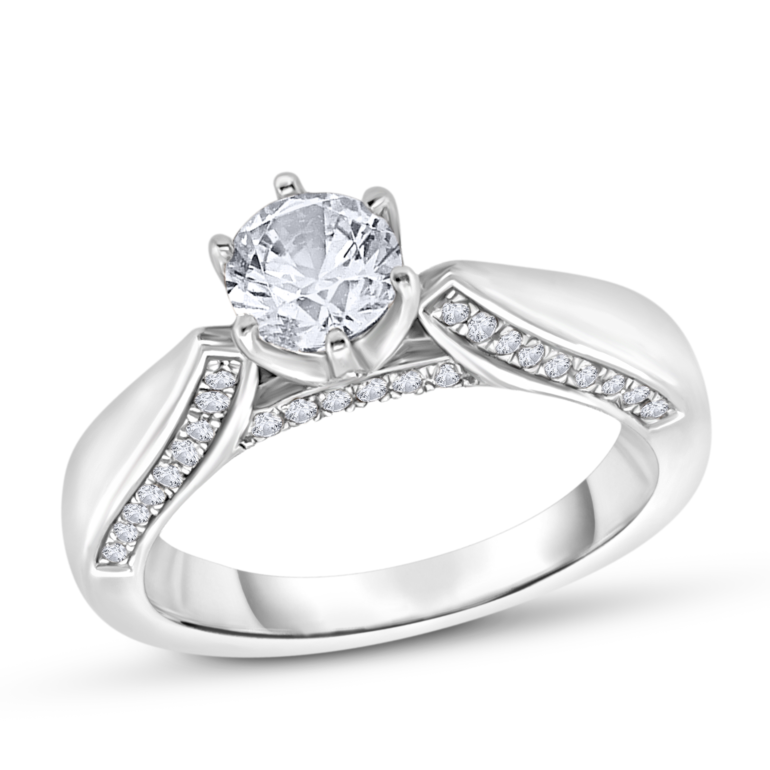 Diamour 3/4 Cttw Diamond Ring in 14Kt White Gold