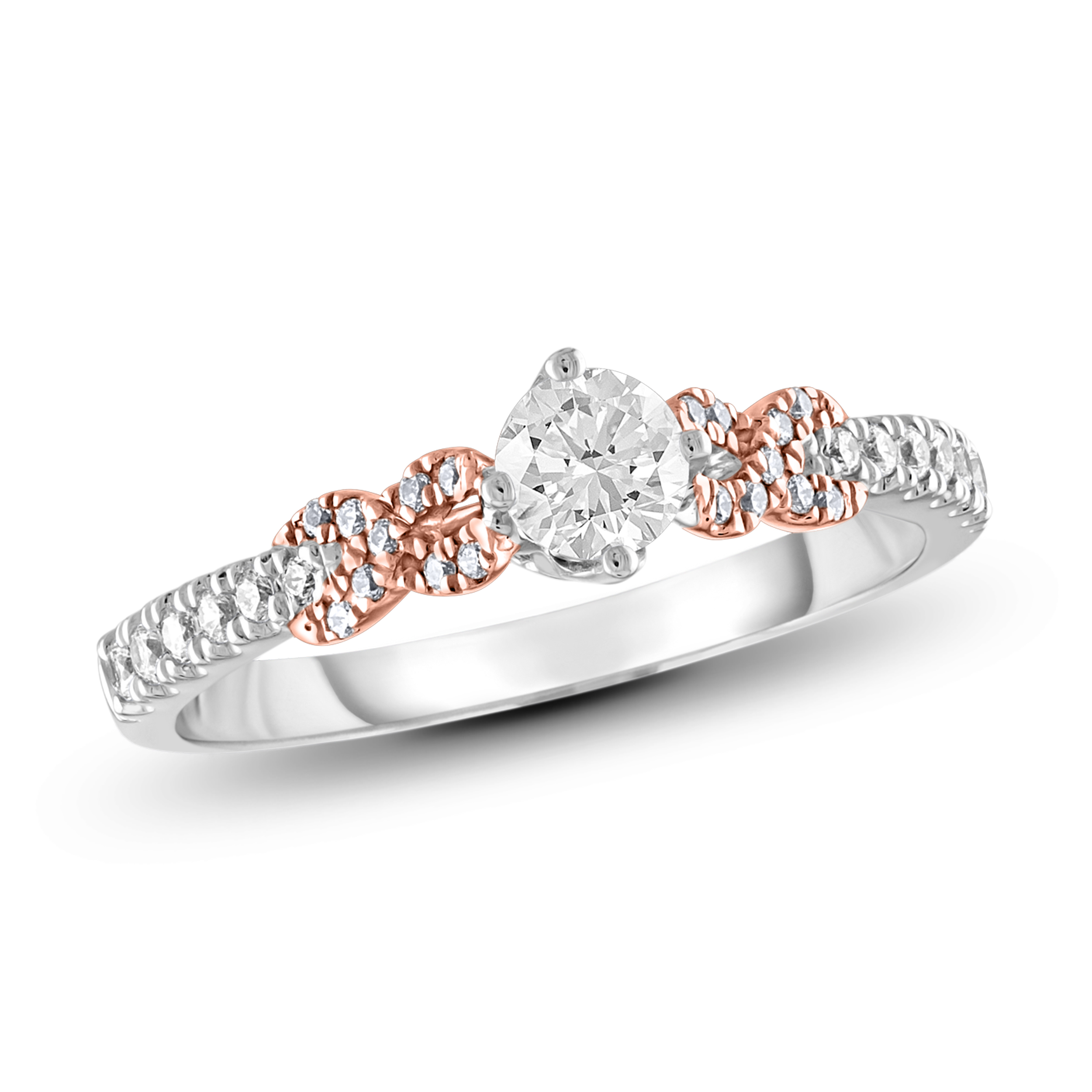 Diamour 1/2 Cttw Diamond Ring in 14Kt 2-Tone Gold