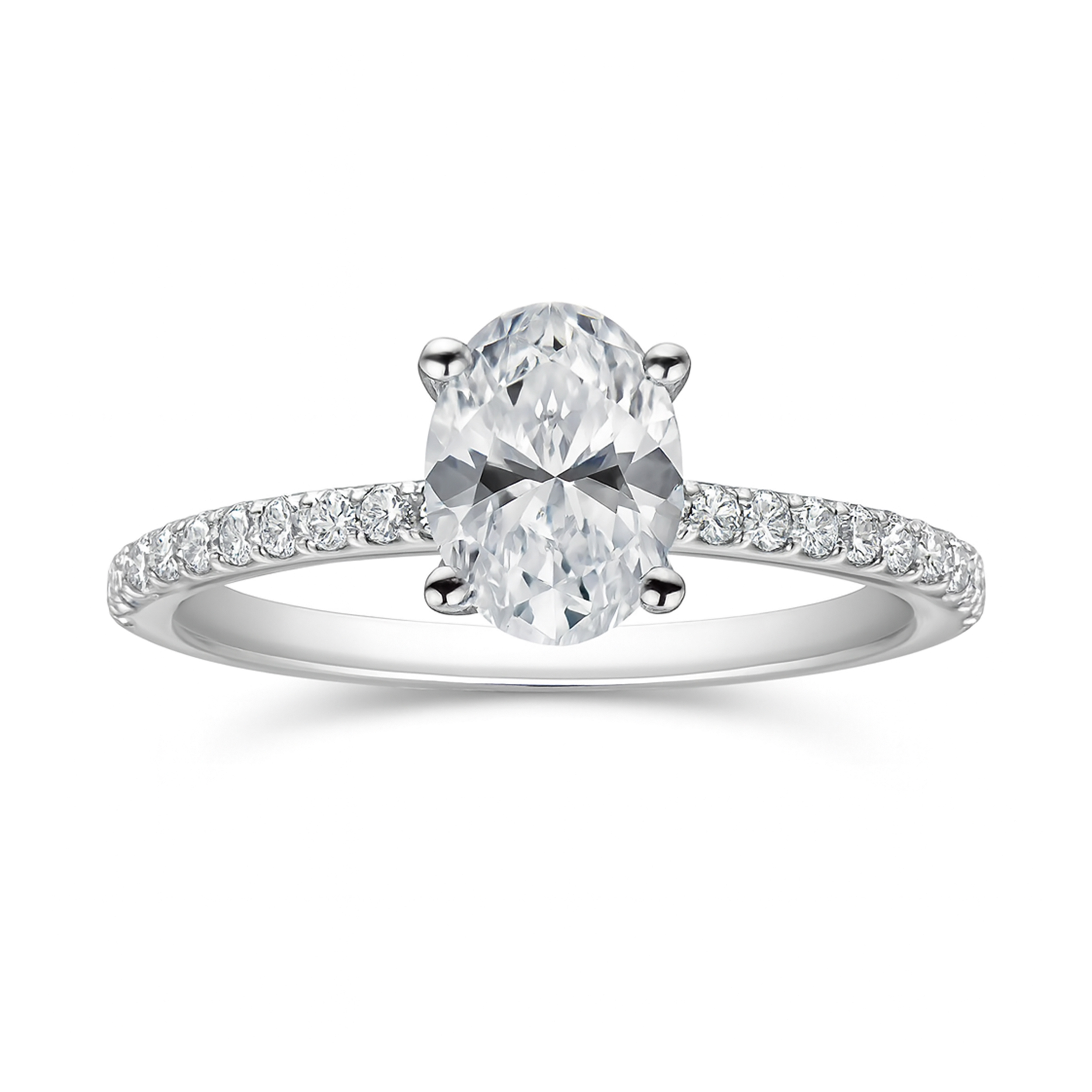 Diamour 1-1/3 Cttw Diamond Ring in 14Kt White Gold