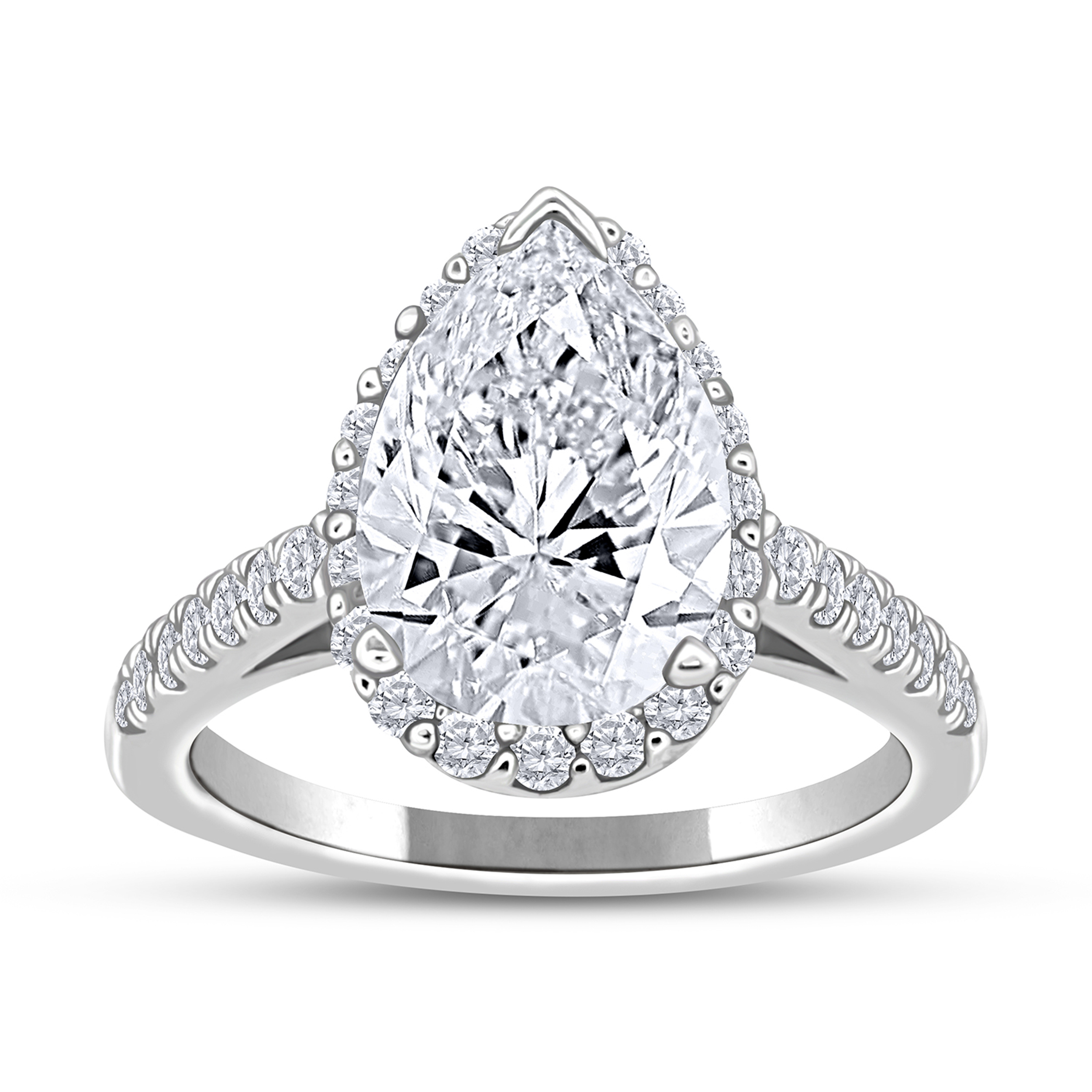 Diamour 3 Cttw Lab-Grown Diamond Ring in 14Kt White Gold